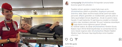 Gelgi agradeció a todo el personal que la acompañó.