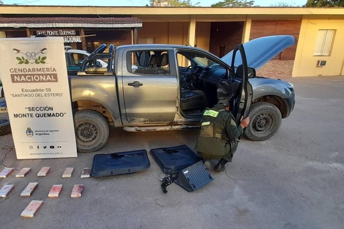 Gendarmería decomisó 15 kilos de cocaína en la localidad santiagueña de Monte Quemado