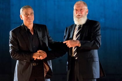 George Clooney y David Letterman, en una de esas charlas con invitados que no necesitan presentación