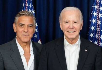George Clooney y Joe Biden, en un evento en junio
