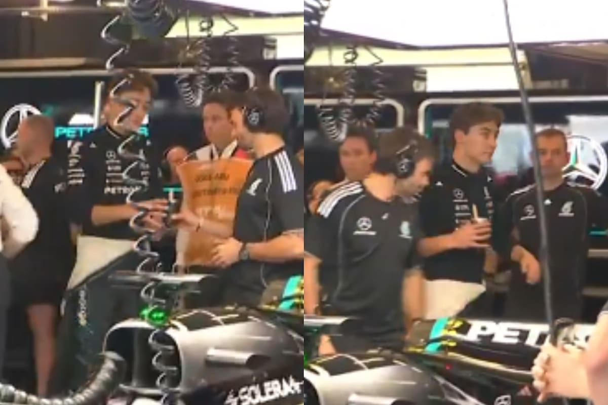 George Russell tomó mate durante el Gran Premio de Abu Dabi (Foto: Captura de video / ESPN)