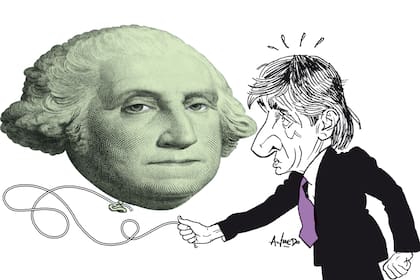 George Washington y el ministro Luis Caputo