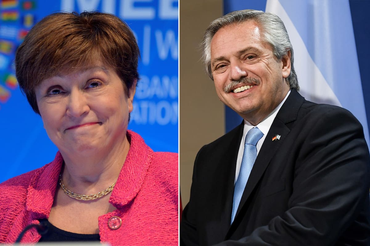 Georgieva, directora del FMI, y Fernández, el presidente argentino