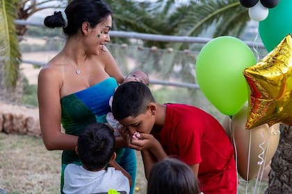 Georgina posó junto a todos sus hijos en el cumpleaños de Cristiano Jr.