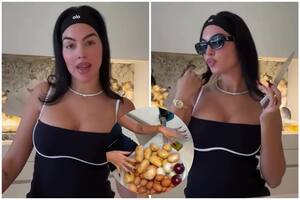 Georgina Rodríguez les enseñó a sus seguidores cómo cocinar una "tortilla de patatas"