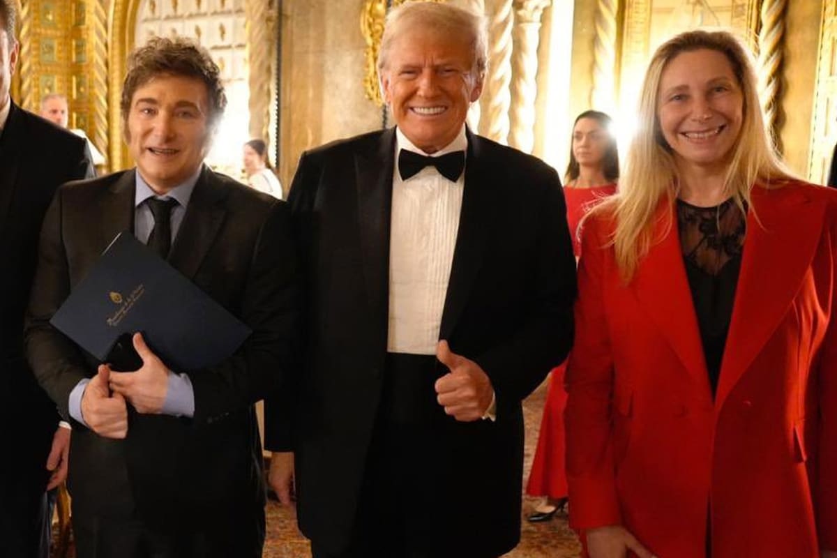 Gerardo Werthein, Elon Musk, Javier Milei. Donald Trump y Karina Milei