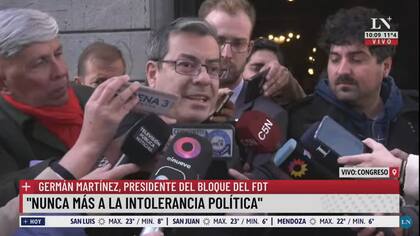 Germán Martínez al ingresar al Congreso