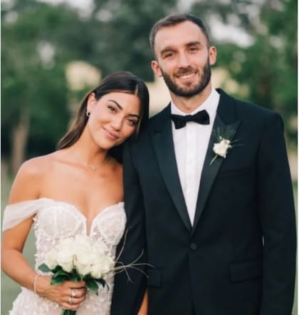 Germán Pezzella y su esposa se casaron en 2023