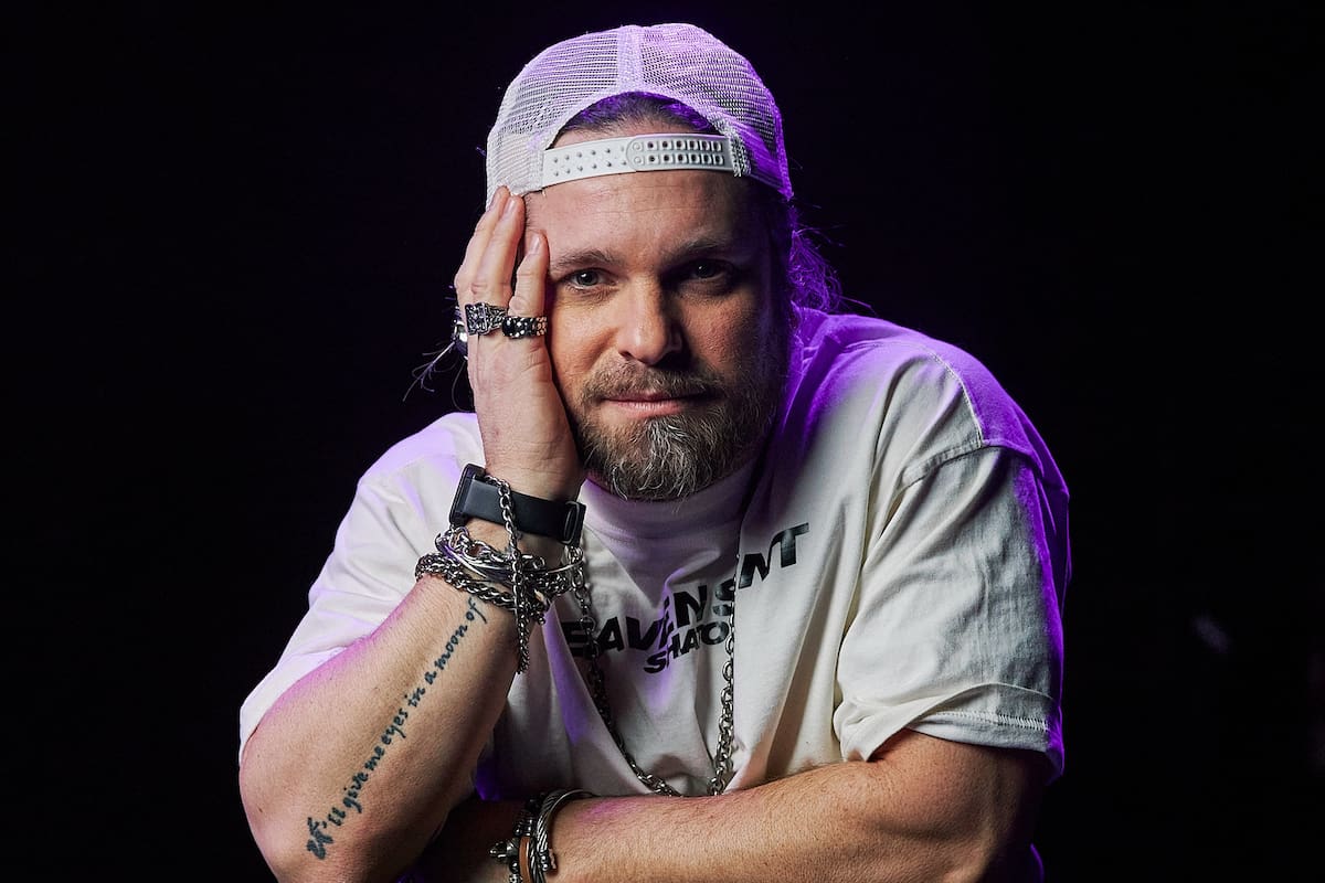 Germán "Tripa" Tripel, antes de una de las funciones de School of Rock, el musical de la calle Corrientes basado en la célebre película que protagonizó Jack Black