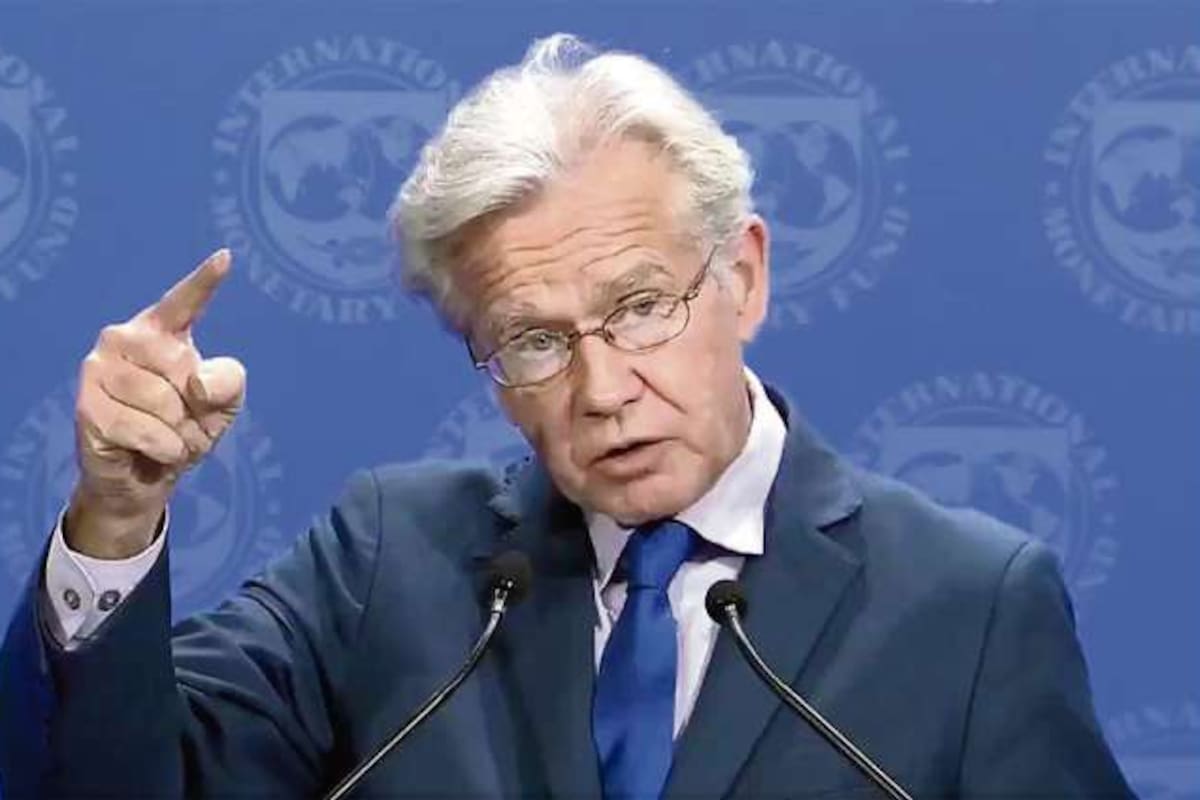 Gerry Rice, vocero del FMI, en la conferencia de ayer, en Washington