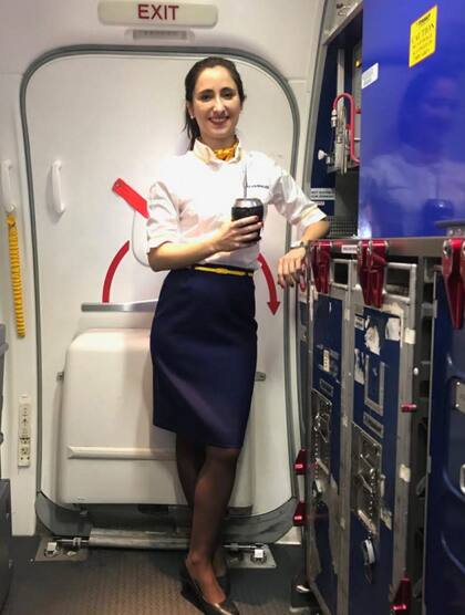 Geymonat, en la cabina de un avión de Ryan Air