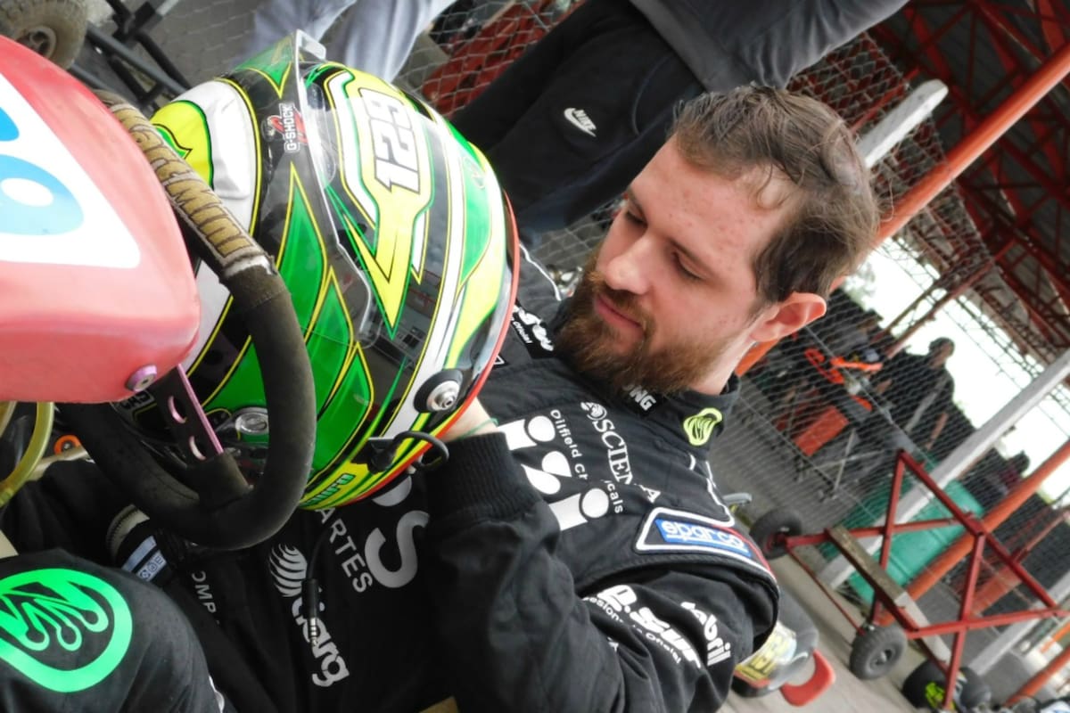 Giallombardo regresó a las pistas en un karting, como parte del proceso de rehabilitación
