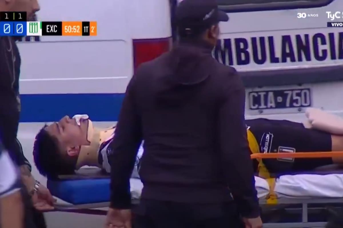 Gian Zoratti se va en camilla y con tres dientes menos