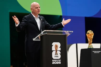 Gianni Infantino durante la Ceremonia de Apertura del Centro de Medios Audiovisuales del Mundial