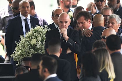 Gianni Infantino en el funeral de Pelé