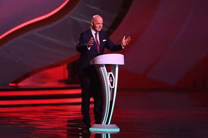 Gianni Infantino, presidente de la FIFA durante la ceremonia del sorteo del mundial Qatar 2022
