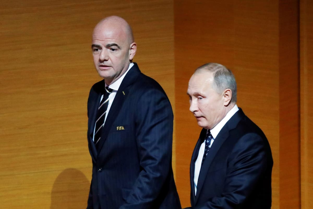 Gianni Infantino y Vladimir Putin