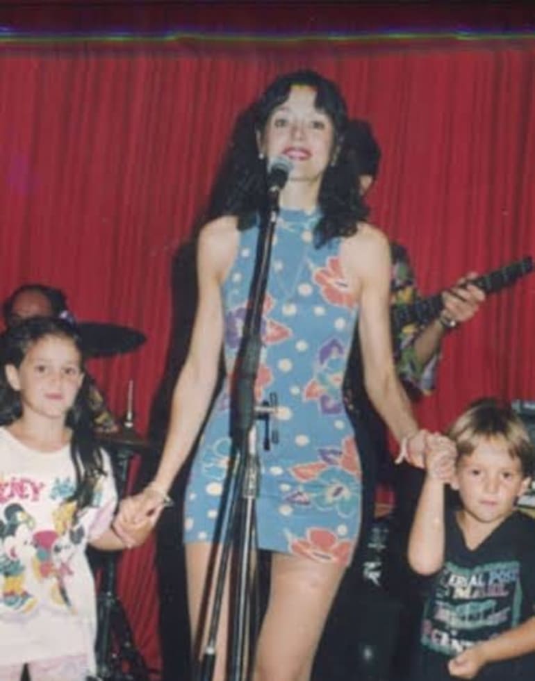 Gilda con sus hijos Mariel y Fabricio