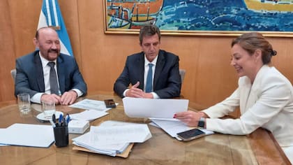 Gildo Insfrán, Sergio Massa y Flavia Royón