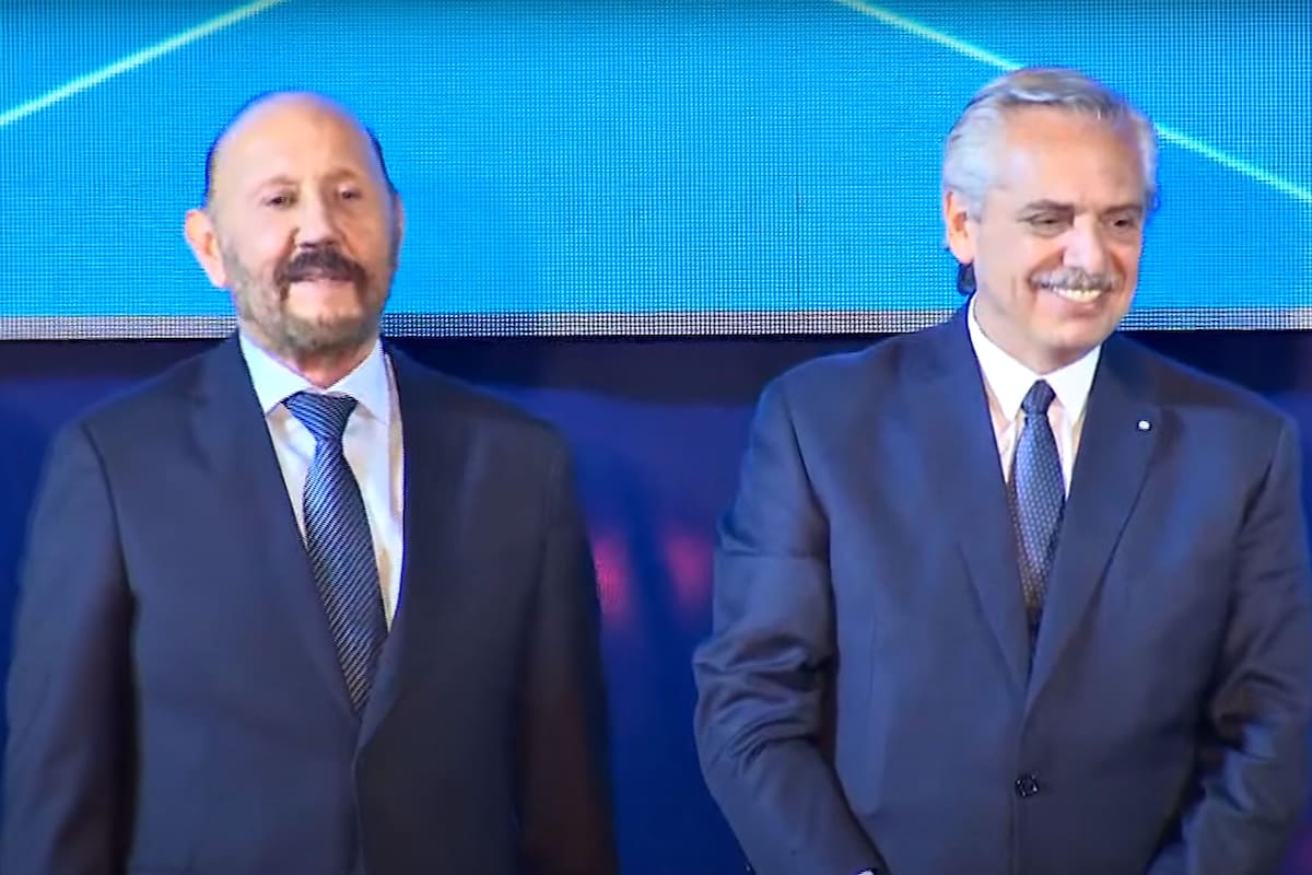 Gildo Insfrán y Alberto Fernández durante el acto llevado a cabo en Formosa