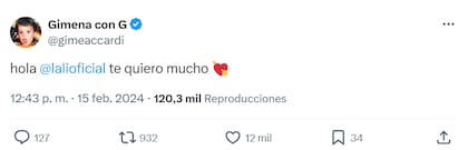 Gime Accardi le dedicó un mensaje a la artista