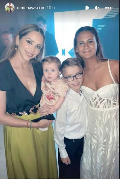 Gimena Vascon, actual pareja de Cristian Fabbiani, estuvo presente en la fiesta de 15 de Uma, junto a los dos hijos que tuvo con el Ogro