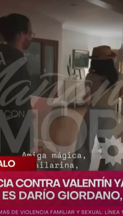 Giordano bailando con Algañaraz en la noche que se desató el escándalo por la denuncia de Valentín Yankelevich (Foto: Captura TV)
