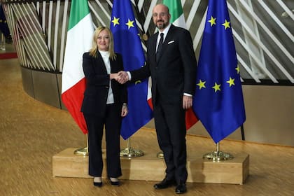 Giorgia Meloni fue recibida la semana pasada en Buselas por el presidente del Consejo de la Unión Europea, Charles Michel