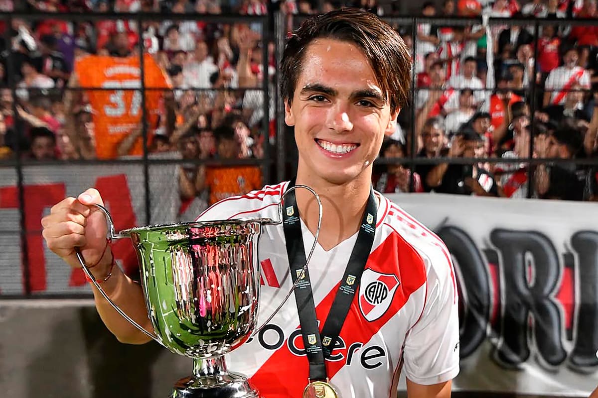Giorgio Costantini, una joven promesa de River que fue convocado por Gallardo para integrar el plantel profesional para el partido con Lanús, en el Monumental