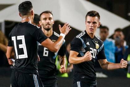 Lo Celso y un gesto de festejo: marcó el segundo gol de la selección