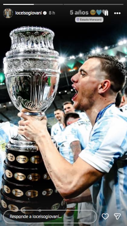 Giovani Lo Celso fue uno de los primeros en celebrar en sus redes el campeonato de 2021 (Foto: Instagram @locelsogiovani)