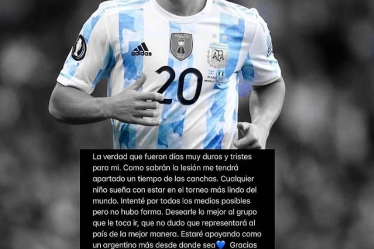 Giovani Lo Celso rompió el silencio luego de quedar afuera de la lista para el Mundial de Qatar