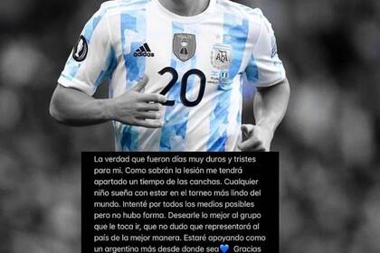 Giovani Lo Celso rompió el silencio luego de quedar afuera de la lista para el Mundial de Qatar