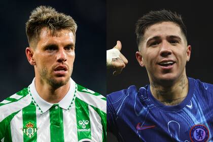 Giovani Lo Celso y Enzo Fernández se verán las caras en la final de la Conference League 2024-25 entre Betis y Chelsea