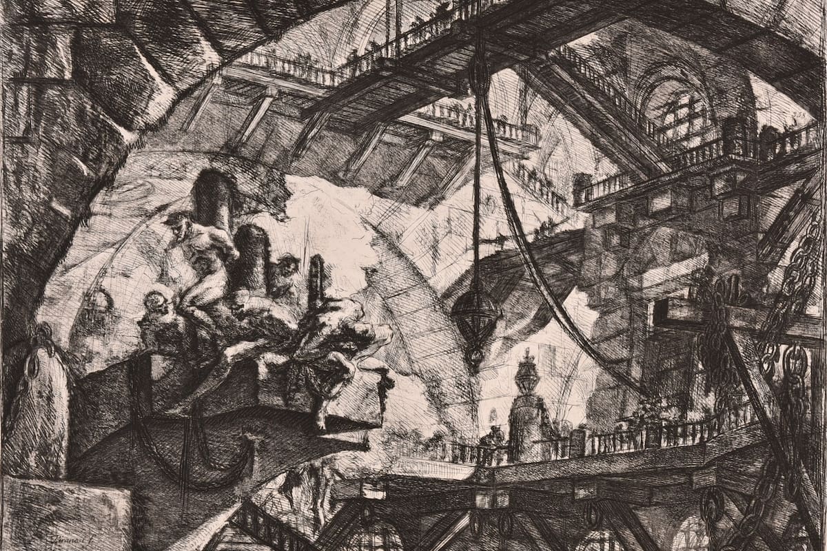 Giovanni Battista Piranesi, aguafuerte de la serie Cárceles de invención, 1761-1778