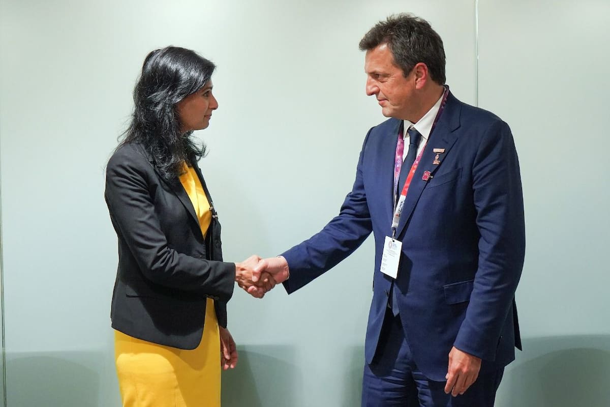 Gita Gopinath y Sergio Massa en el FMI