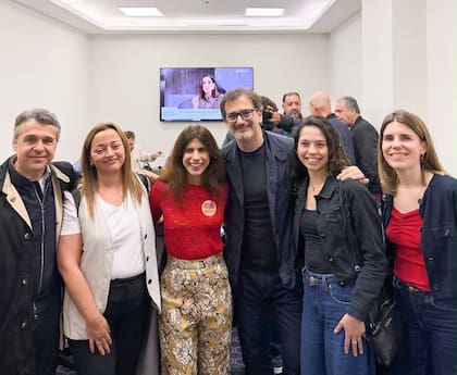 Giuliano, Moreau, Galmarini y Salzmann, en el búnker del PT en San Pablo