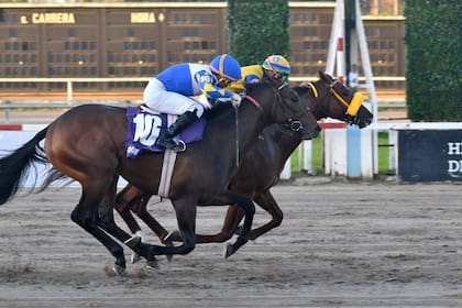 Giustino derrotó por la cabeza a Nooresh en el Gran Premio Polla de Potrillos, en Palermo.