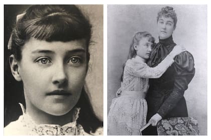 Gladys Deacon de niña junto a su madre