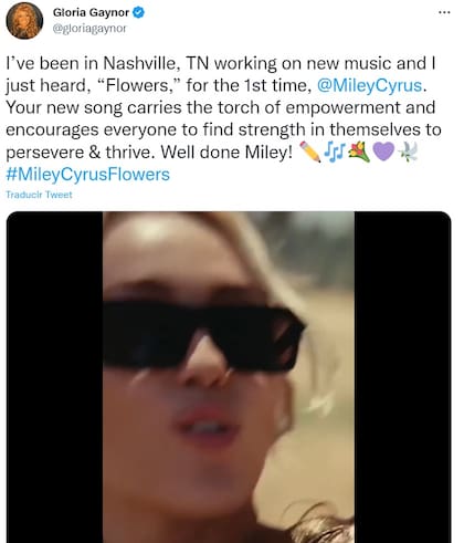 Gloria Gaynor también alabó el trabajo de Miley Cyrus