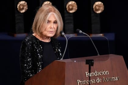 Gloria Steinem en la ceremonia de entrega de los Premios Princesa de Asturias, en Oviedo, 2021