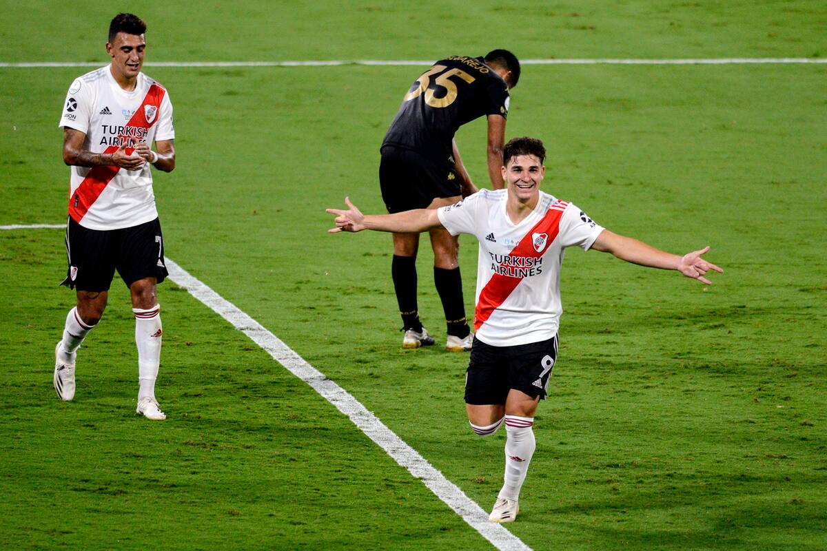 Gol de Julián Álvarez; había ingresado un par de minutos antes por Borré y fue decisivo para sellar la final ante Racing
