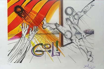 "Gol", el cuadro que Salvador Dalí pintó y donó en 1977 para ayudar económicamente al Sant Andreu y desapareció misteriosamente