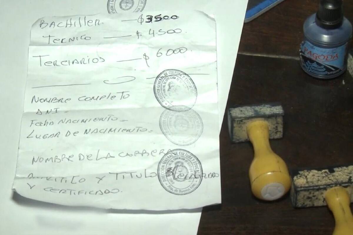 Golpe a la mafia de los títulos truchos