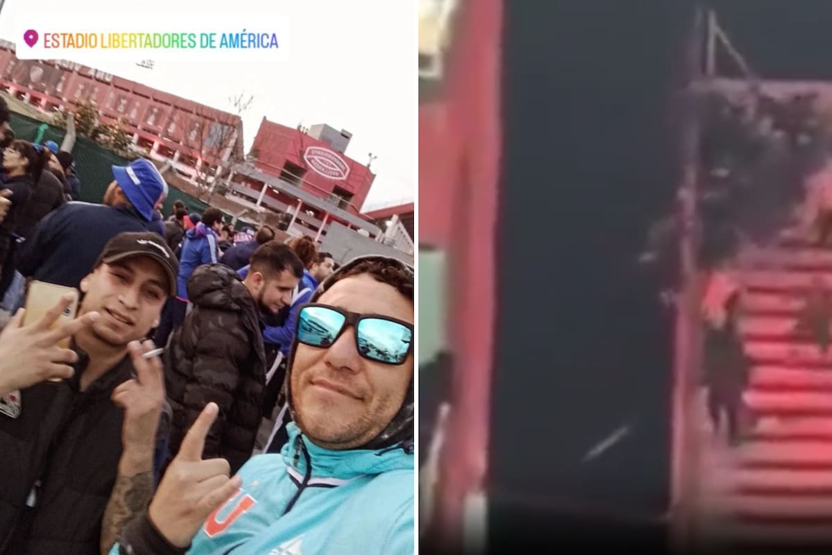 Gonzalo Alfaro se tiró de la tribuna alta cuando los hinchas de Independiente accedieron a esa sección del estadio para agredirlos