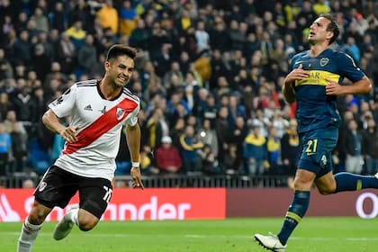 Gonzalo Martínez y su imagen para toda la vida: la corrida para el 3-1 de River sobre Boca en Madrid, por la final de la Copa Libertadores 2918