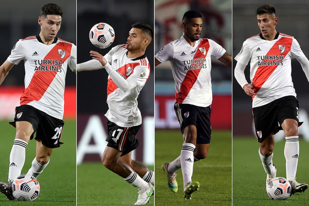 Gonzalo Montiel, Paulo Diaz, David Martínez y Fabricio Angileri; la línea de 4 de River le da seguridad a Gallardo