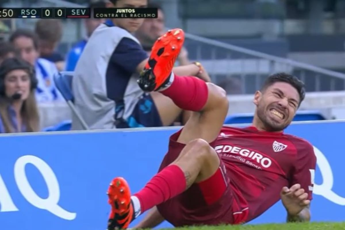 Gonzalo Montiel se fue lesionado en el partido de hoy de Sevilla ante Real Sociedad; será baja para la selección argentina