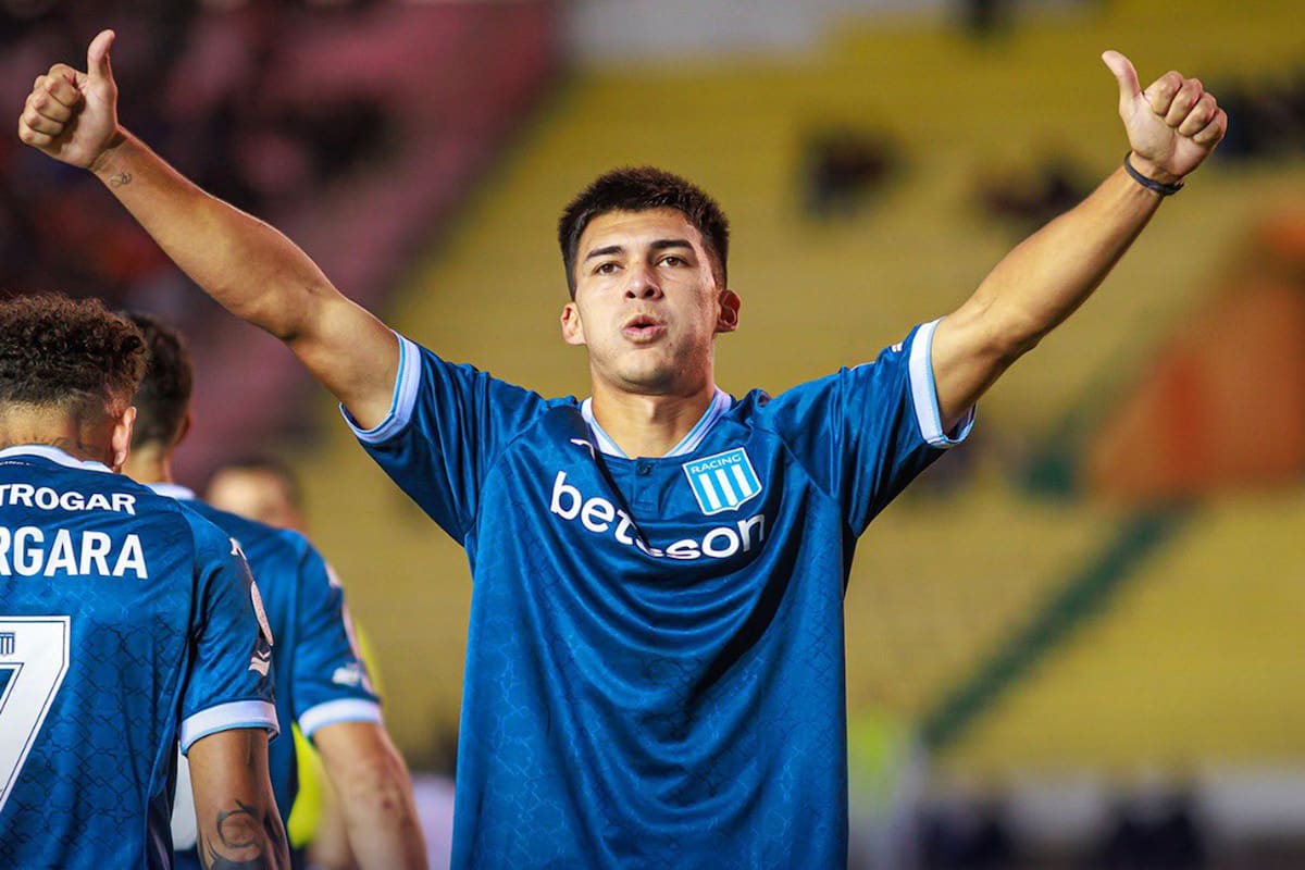 Gonzalo Sosa, el juvenil de Racing que consiguió su primer gol en la primera división, el del 1-0 parcial sobre Oriente Petrolero en Bolivia por la Copa Sudamericana.