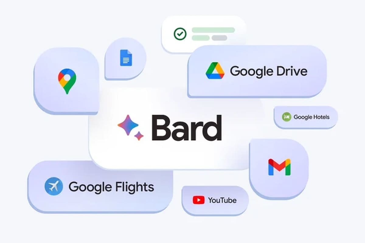 Google anunció que su chatbot de inteligencia artificial, Bard, se integrará con sus servicios como Gmail o Docs a través de extensiones